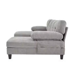 Homy Casa Canapé d'angle en U avec poches de rangement et oreillers d'accoudoir, canapé de salon moderne à 6 places, gris