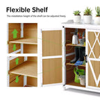 Armoire de rangement étanche, établi de jardin en bois avec 2 étagères amovibles, plateau en métal galvanisé, utilisable en intérieur et en extérieur.