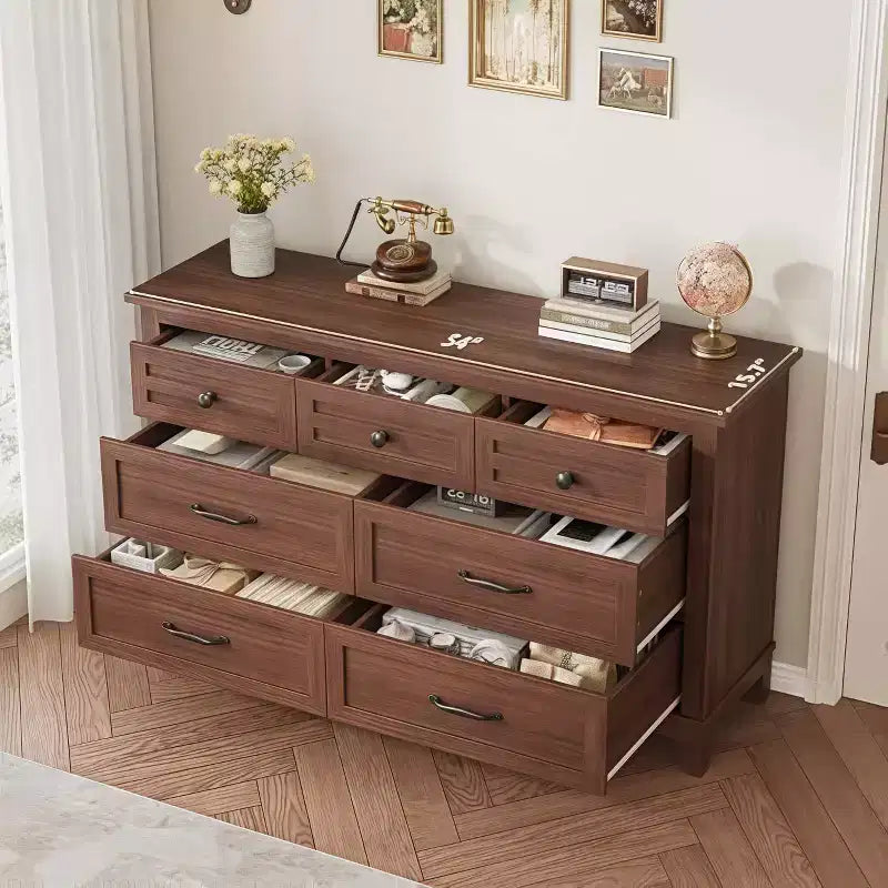 Commode GustoWave 54 à 7 tiroirs avec dispositif de sécurité anti-basculement - Commode de rangement moderne pour chambre ou salon