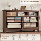 Commode GustoWave 54 à 7 tiroirs avec dispositif de sécurité anti-basculement - Commode de rangement moderne pour chambre ou salon