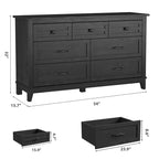Commode GustoWave 54 à 7 tiroirs avec dispositif de sécurité anti-basculement - Commode de rangement moderne pour chambre ou salon