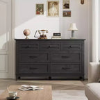 Commode GustoWave 54 à 7 tiroirs avec dispositif de sécurité anti-basculement - Commode de rangement moderne pour chambre ou salon