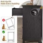 Commode GustoWave 54 à 7 tiroirs avec dispositif de sécurité anti-basculement - Commode de rangement moderne pour chambre ou salon