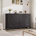 Commode GustoWave 54 à 7 tiroirs avec dispositif de sécurité anti-basculement - Commode de rangement moderne pour chambre ou salon