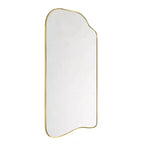 Ellara Gold Asymmetrical Full Length Mirror Irregular Curved Gold Frame 65'' H x 35'' Large Hanging Full Body Gold Mirror for Bedroom, Living Room