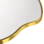 Miroir Ellara Gold asymétrique pleine longueur, cadre doré incurvé irrégulier 65'' H x 35'' Grand miroir doré pleine longueur à suspendre pour chambre, salon