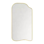 Miroir Ellara Gold asymétrique pleine longueur, cadre doré incurvé irrégulier 65'' H x 35'' Grand miroir doré pleine longueur à suspendre pour chambre, salon