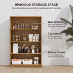 PexFix 49x31x16 Étagère de Rangement sans Porte en Bois Bibliothèque et Meuble de Bureau pour Cuisine Chambre Entrée Salon Salle à Manger Naturel