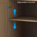 PexFix 36 Buffet modulaire avec rangement, buffet de ferme avec portes en rotin pour salon, cuisine, salle à manger, entrée, naturel