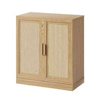 PexFix 36 Buffet modulaire avec rangement, buffet de ferme avec portes en rotin pour salon, cuisine, salle à manger, entrée, naturel