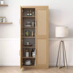 PexFix 36 Buffet modulaire avec rangement, buffet de ferme avec portes en rotin pour salon, cuisine, salle à manger, entrée, naturel