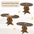 Ensemble de salle à manger 5 pièces en bois Whisen Farmhouse avec 4 chaises rembourrées, table à manger extensible