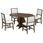 Ensemble de salle à manger 5 pièces en bois Whisen Farmhouse avec 4 chaises rembourrées, table à manger extensible
