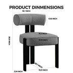 Lot de 2 chaises de salle à manger modernes en bouclette, chaises de salle à manger rembourrées avec pieds en bois d'hévéa et dossier incurvé ergonomique pour salle à manger ou salon