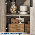 Bibliothèque avec porte, étagère de présentation sur pied de style ferme à 5 niveaux avec armoire de rangement et étagères réglables, adaptée aux chambres à coucher