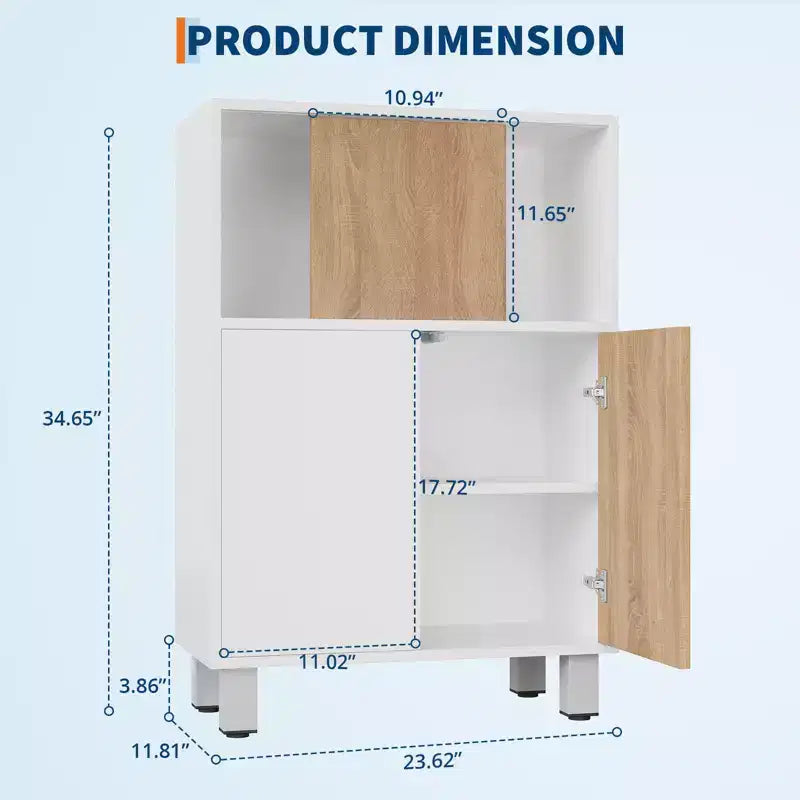 Meuble de rangement en bois - Buffet avec portes coulissantes, étagères réglables, meuble d'angle, bibliothèque compacte