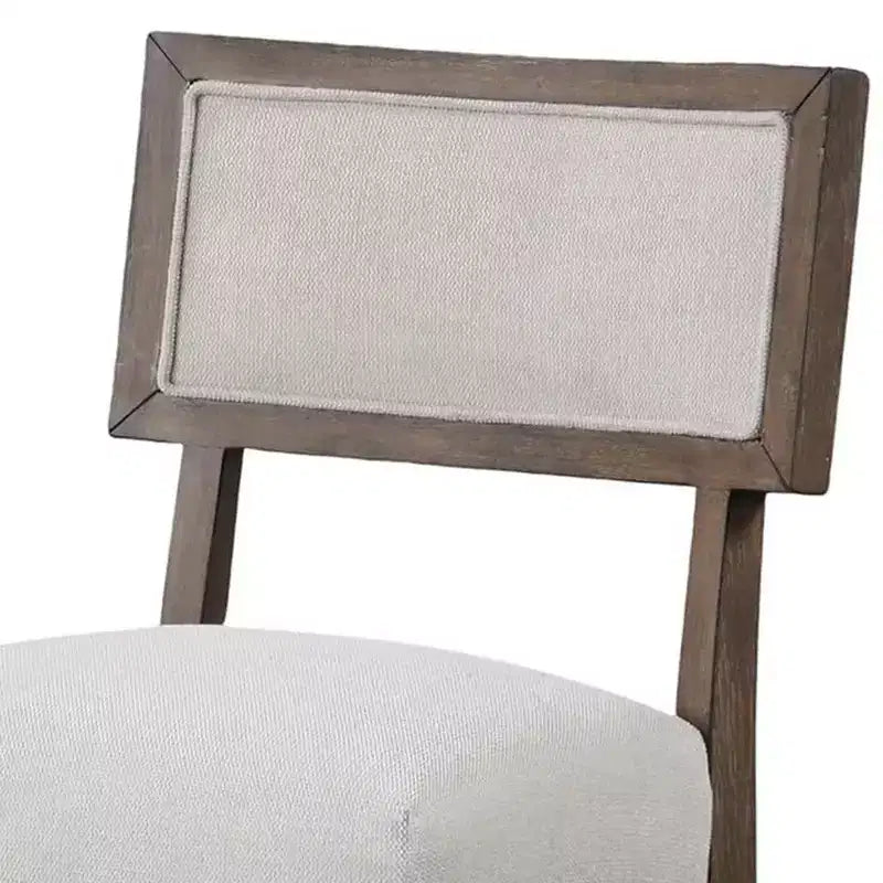 Tabourets de bar Royal Hampton, lot de 2, bois de noyer foncé, assise grise