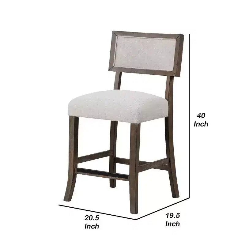 Tabourets de bar Royal Hampton, lot de 2, bois de noyer foncé, assise grise