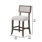 Tabourets de bar Royal Hampton, lot de 2, bois de noyer foncé, assise grise