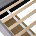 Lit de repos rembourré en bois en forme de L avec étagère de rangement latérale, lit de jour en velours pour chambre à coucher avec 2 tiroirs, taille simple