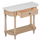 Console étroite vintage avec rangement, Table d'entrée en bois avec tiroir supérieur et étagère ouverte, Table de canapé rétro pour entrée et couloir