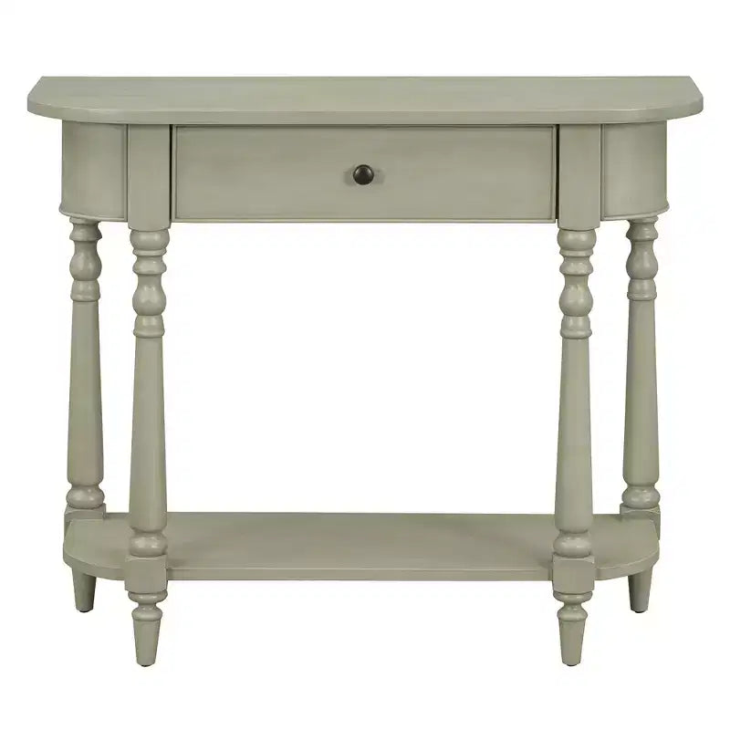 Console étroite vintage avec rangement, Table d'entrée en bois avec tiroir supérieur et étagère ouverte, Table de canapé rétro pour entrée et couloir