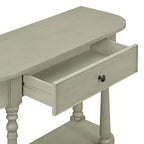 Console étroite vintage avec rangement, Table d'entrée en bois avec tiroir supérieur et étagère ouverte, Table de canapé rétro pour entrée et couloir