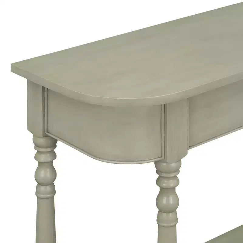 Console étroite vintage avec rangement, Table d'entrée en bois avec tiroir supérieur et étagère ouverte, Table de canapé rétro pour entrée et couloir