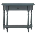 Console étroite vintage avec rangement, Table d'entrée en bois avec tiroir supérieur et étagère ouverte, Table de canapé rétro pour entrée et couloir
