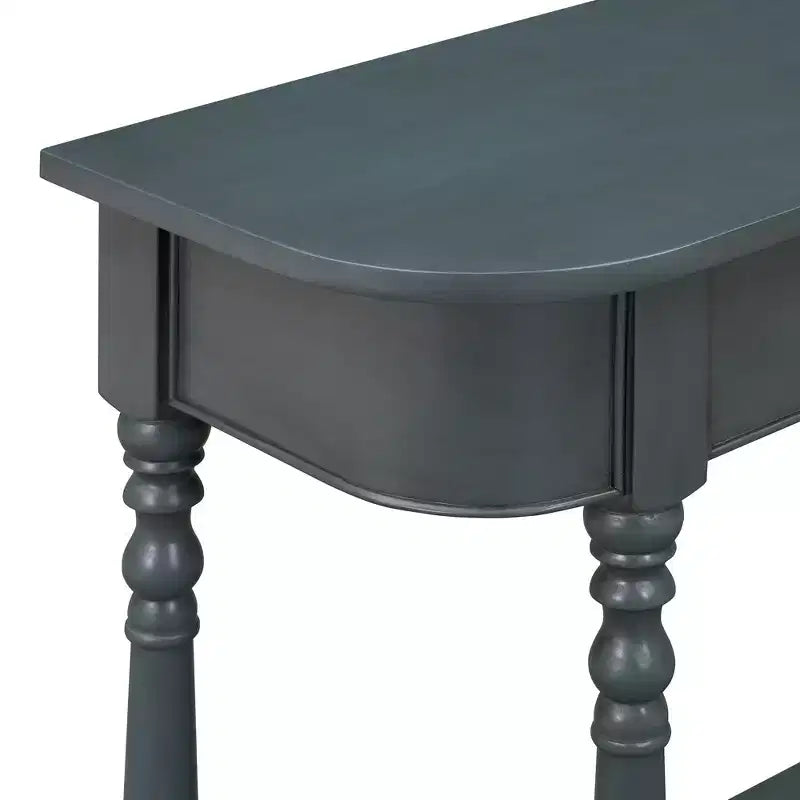 Console étroite vintage avec rangement, Table d'entrée en bois avec tiroir supérieur et étagère ouverte, Table de canapé rétro pour entrée et couloir