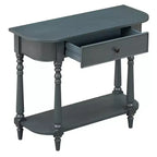Console étroite vintage avec rangement, Table d'entrée en bois avec tiroir supérieur et étagère ouverte, Table de canapé rétro pour entrée et couloir
