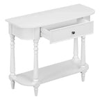 Console étroite vintage avec rangement, Table d'entrée en bois avec tiroir supérieur et étagère ouverte, Table de canapé rétro pour entrée et couloir