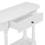 Console étroite vintage avec rangement, Table d'entrée en bois avec tiroir supérieur et étagère ouverte, Table de canapé rétro pour entrée et couloir