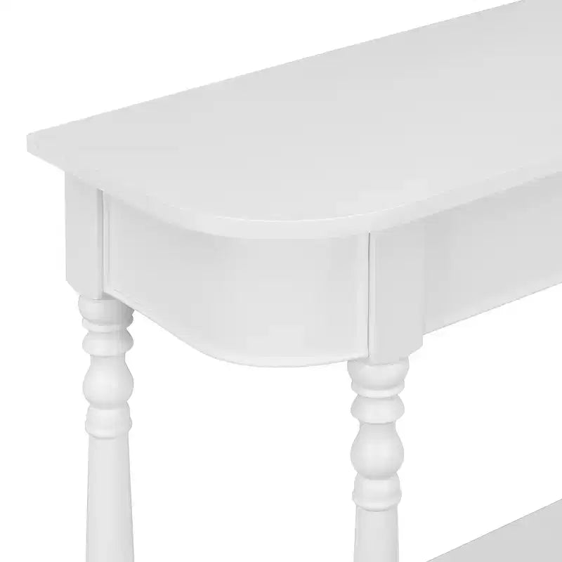 Console étroite vintage avec rangement, Table d'entrée en bois avec tiroir supérieur et étagère ouverte, Table de canapé rétro pour entrée et couloir