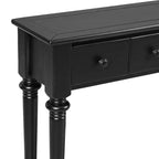 Console étroite vintage avec rangement, Table d'entrée en bois avec 4 tiroirs et étagère ouverte pour entrées, salons et couloirs
