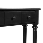 Console étroite vintage avec rangement, Table d'entrée en bois avec 4 tiroirs et étagère ouverte pour entrées, salons et couloirs