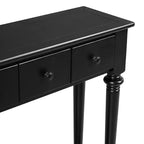 Console étroite vintage avec rangement, Table d'entrée en bois avec 4 tiroirs et étagère ouverte pour entrées, salons et couloirs