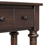 Console étroite vintage avec rangement, Table d'entrée en bois avec 4 tiroirs et étagère ouverte pour entrées, salons et couloirs