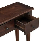 Console étroite vintage avec rangement, Table d'entrée en bois avec 4 tiroirs et étagère ouverte pour entrées, salons et couloirs