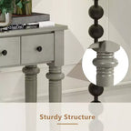 Console étroite vintage avec rangement, Table d'entrée en bois avec 4 tiroirs et étagère ouverte pour entrées, salons et couloirs