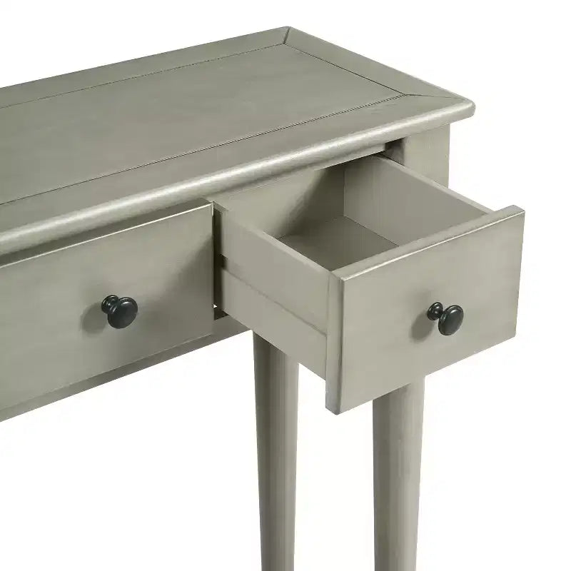 Console étroite vintage avec rangement, Table d'entrée en bois avec 4 tiroirs et étagère ouverte pour entrées, salons et couloirs