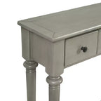 Console étroite vintage avec rangement, Table d'entrée en bois avec 4 tiroirs et étagère ouverte pour entrées, salons et couloirs