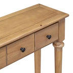 Console étroite vintage avec rangement, Table d'entrée en bois avec 4 tiroirs et étagère ouverte pour entrées, salons et couloirs