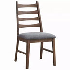 Chaises de salle à manger Royal Hampton (lot de 2), à lattes, assise en lin gris foncé, marron