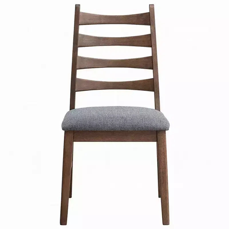 Chaises de salle à manger Royal Hampton (lot de 2), à lattes, assise en lin gris foncé, marron