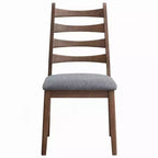 Chaises de salle à manger Royal Hampton (lot de 2), à lattes, assise en lin gris foncé, marron