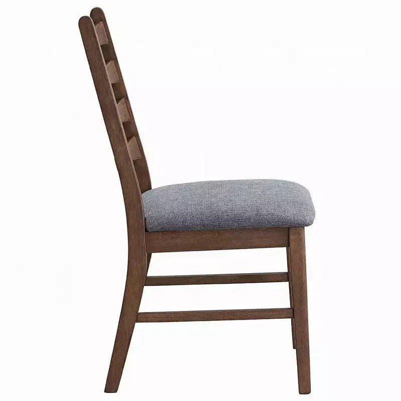 Chaises de salle à manger Royal Hampton (lot de 2), à lattes, assise en lin gris foncé, marron