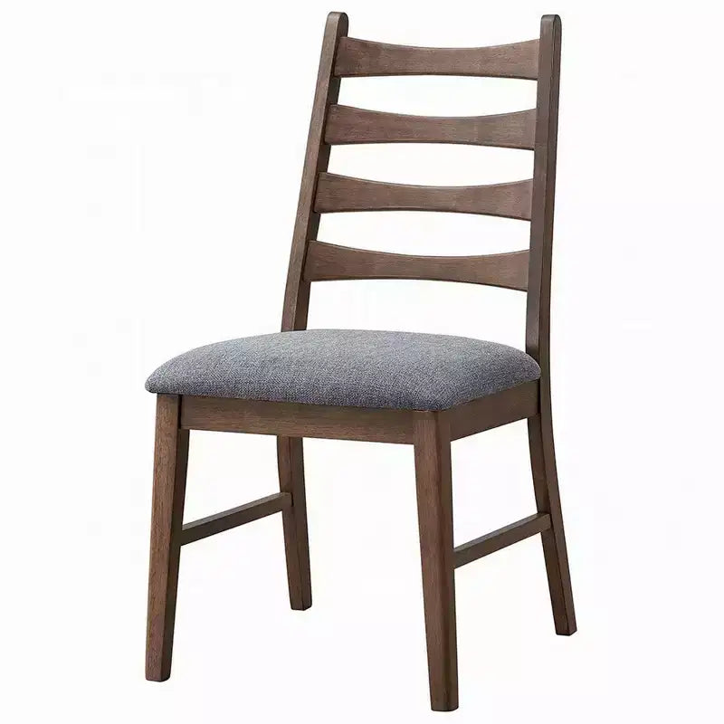 Chaises de salle à manger Royal Hampton (lot de 2), à lattes, assise en lin gris foncé, marron