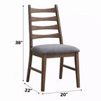 Chaises de salle à manger Royal Hampton (lot de 2), à lattes, assise en lin gris foncé, marron