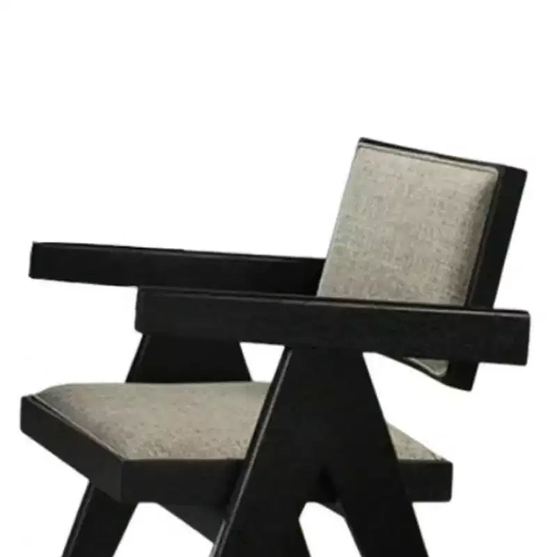 Lot de 2 fauteuils de salle à manger Royal Hampton, accoudoirs incurvés, pieds arrière inclinés, tissu gris